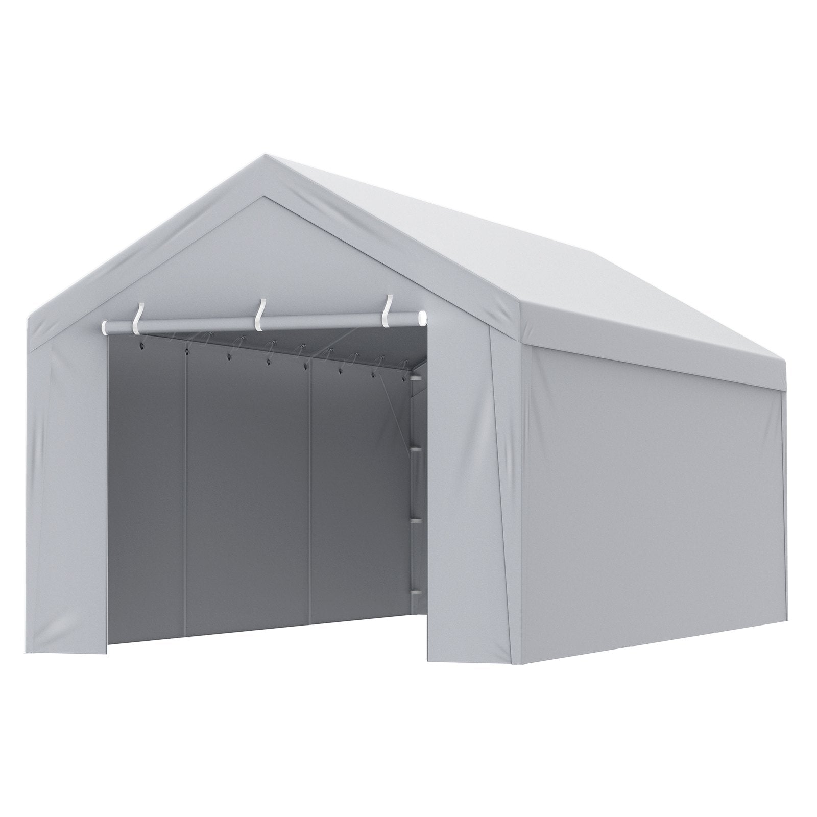 Carport Replacement Canopy Cover Top + Side Wall 10 x 20 ft, Garage Tent Shelter Tarp Heavy-Duty Waterproof & V952-CKPB10X20FTH27H20V0