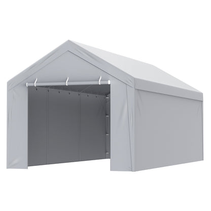 Carport Replacement Canopy Cover Top + Side Wall 10 x 20 ft, Garage Tent Shelter Tarp Heavy-Duty Waterproof & V952-CKPB10X20FTH27H20V0