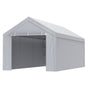 Carport Replacement Canopy Cover Top + Side Wall 10 x 20 ft, Garage Tent Shelter Tarp Heavy-Duty Waterproof & V952-CKPB10X20FTH27H20V0