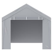 Carport Replacement Canopy Cover Top + Side Wall 10 x 20 ft, Garage Tent Shelter Tarp Heavy-Duty Waterproof & V952-CKPB10X20FTH27H20V0