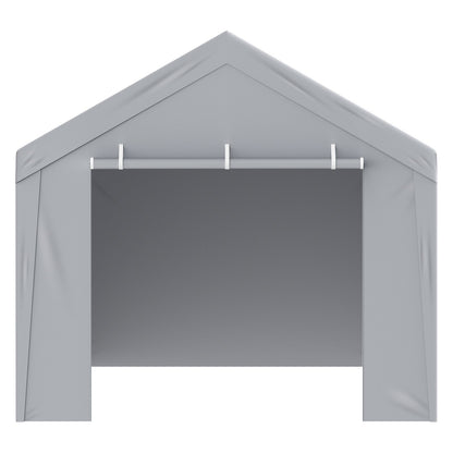 Carport Replacement Canopy Cover Top + Side Wall 10 x 20 ft, Garage Tent Shelter Tarp Heavy-Duty Waterproof & V952-CKPB10X20FTH27H20V0