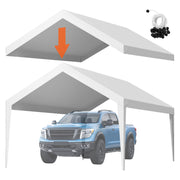 Carport Replacement Canopy, 6 x 3.6 m Potable Garage Tent Top Tarp, UV-Resistant & Waterproof Car Shelter V952-CKPB12X20FTBB7CQI001V0