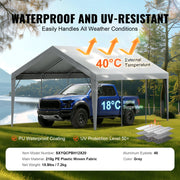 Carport Replacement Canopy Cover 12 x 20 ft, Garage Top Tent Shelter Tarp Heavy-Duty Waterproof & UV V952-CKPB12X20FTH7X9QGV0