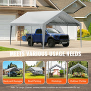 Carport Replacement Canopy Cover 12 x 20 ft, Garage Top Tent Shelter Tarp Heavy-Duty Waterproof & UV V952-CKPB12X20FTH7X9QGV0