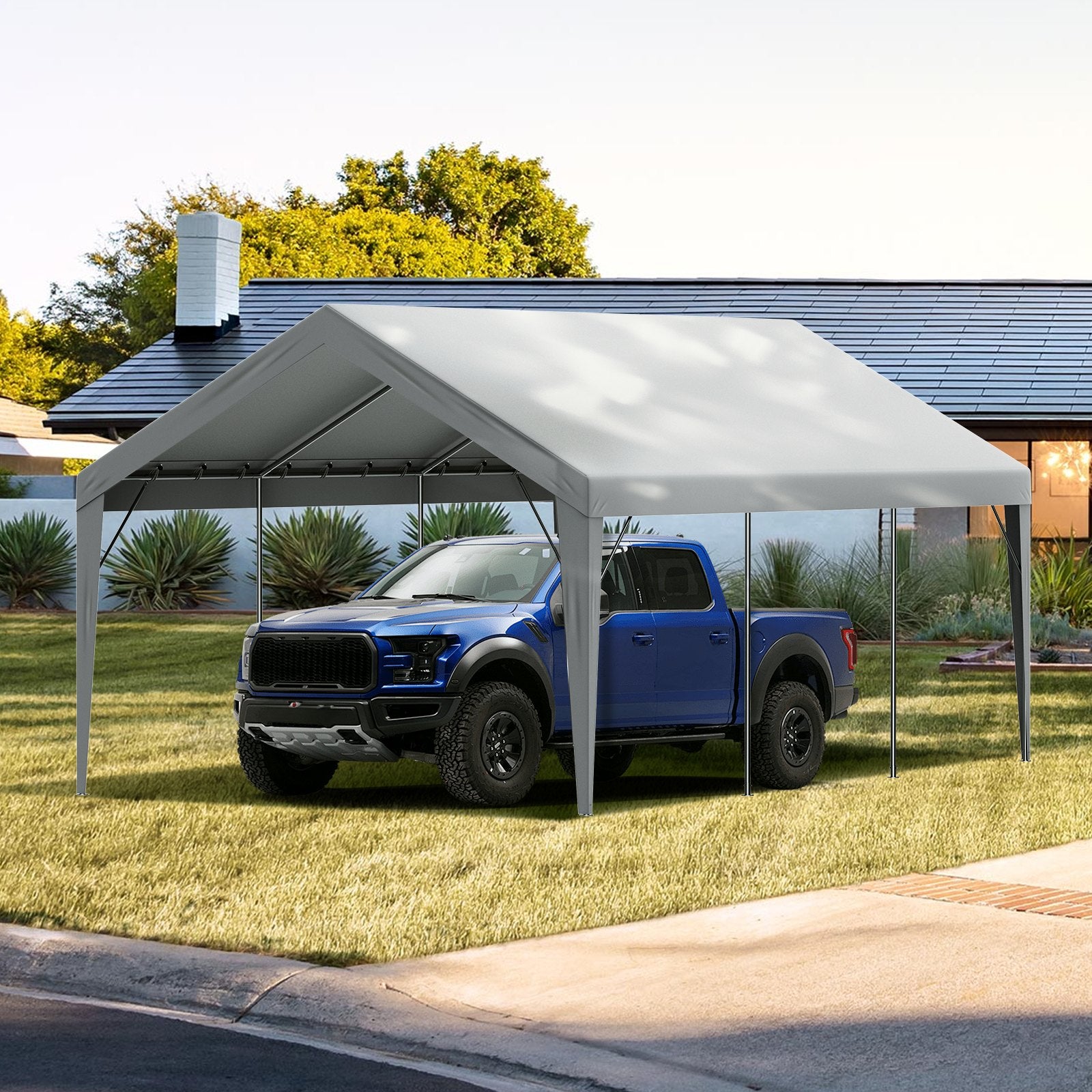 Carport Replacement Canopy Cover 12 x 20 ft, Garage Top Tent Shelter Tarp Heavy-Duty Waterproof & UV V952-CKPB12X20FTH7X9QGV0