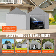 Carport Replacement Canopy Cover Side Wall 6 x 3.6 m, Garage Tent Shelter Tarp Heavy-Duty Waterproof & UV V952-CKPB12X20FTHJ9ULEV0