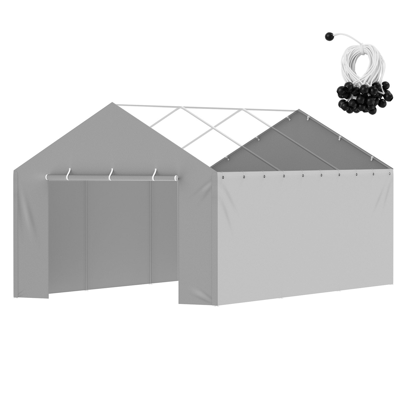 Carport Replacement Canopy Cover Side Wall 6 x 3.6 m, Garage Tent Shelter Tarp Heavy-Duty Waterproof & UV V952-CKPB12X20FTHJ9ULEV0