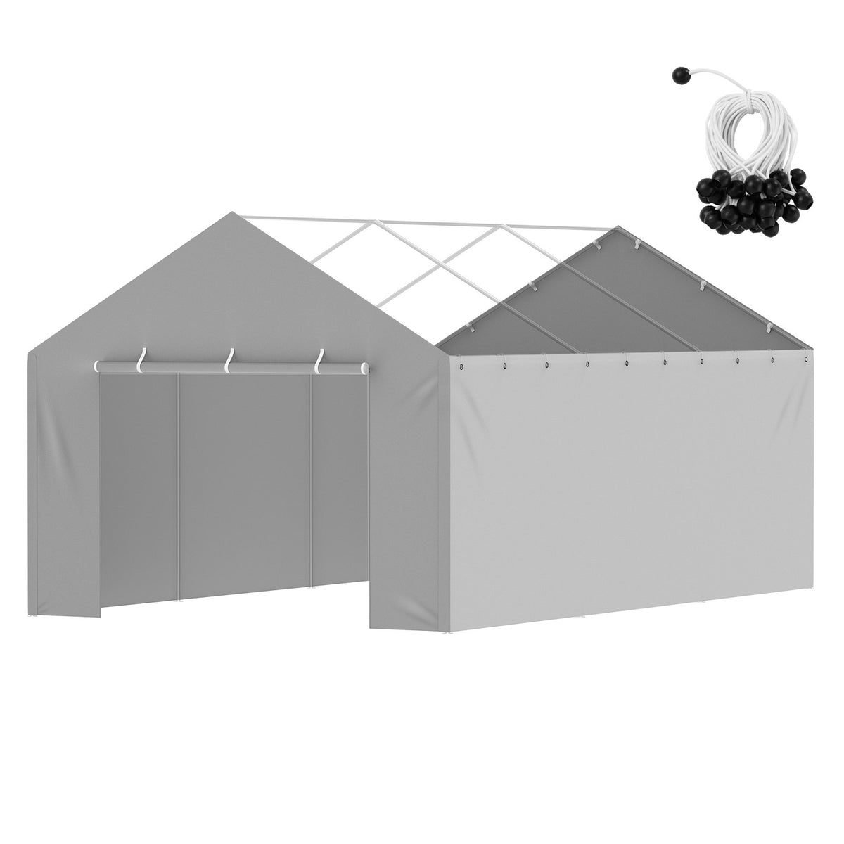 Carport Replacement Canopy Cover Side Wall 6 x 3.6 m, Garage Tent Shelter Tarp Heavy-Duty Waterproof & UV V952-CKPB12X20FTHJ9ULEV0