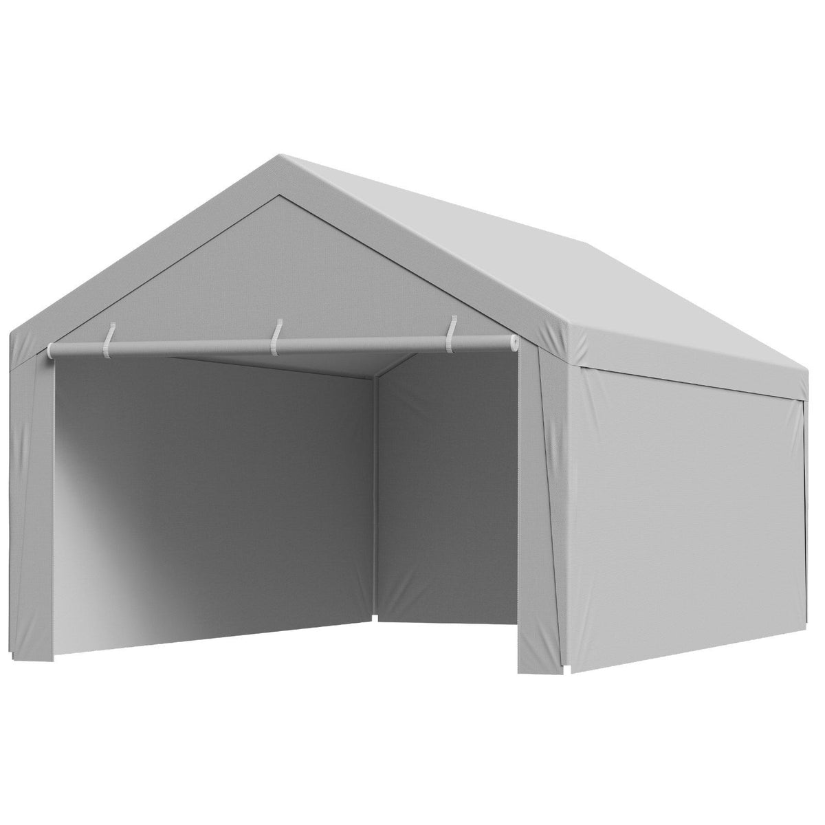 Carport Replacement Canopy, 6 x 4 m Potable Garage Tent Top Tarp with Sidewalls, UV-Resistant & Waterproof, V952-CKPB13X20FTHFHUUD001V0