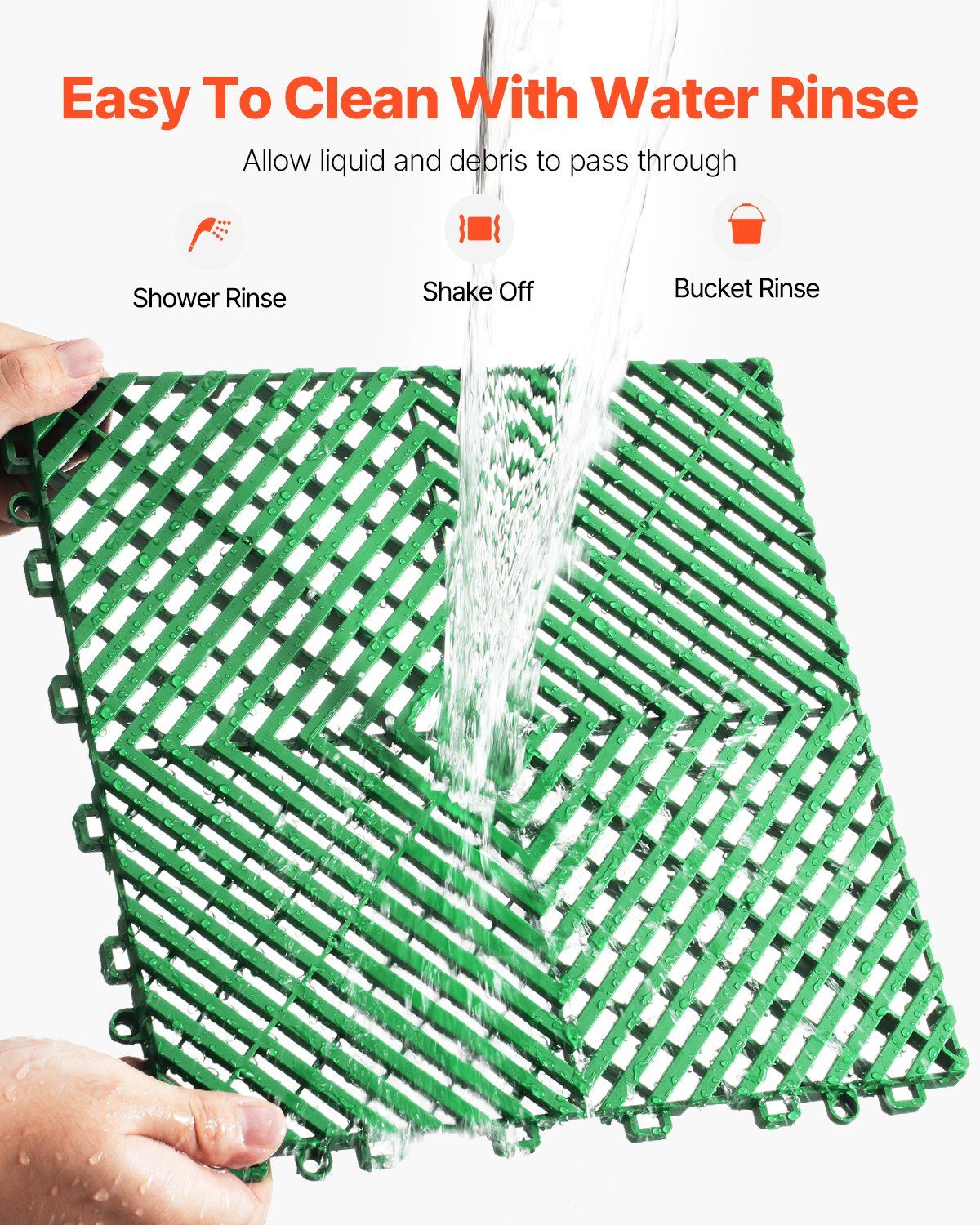 Interlocking Drainage Mat, 50 Pcs Modular Interlocking Cushion, 31 x 31 cm Splicing Drainage Mats, Non-Slip V952-CKPSD10X10YCS8XCRV0