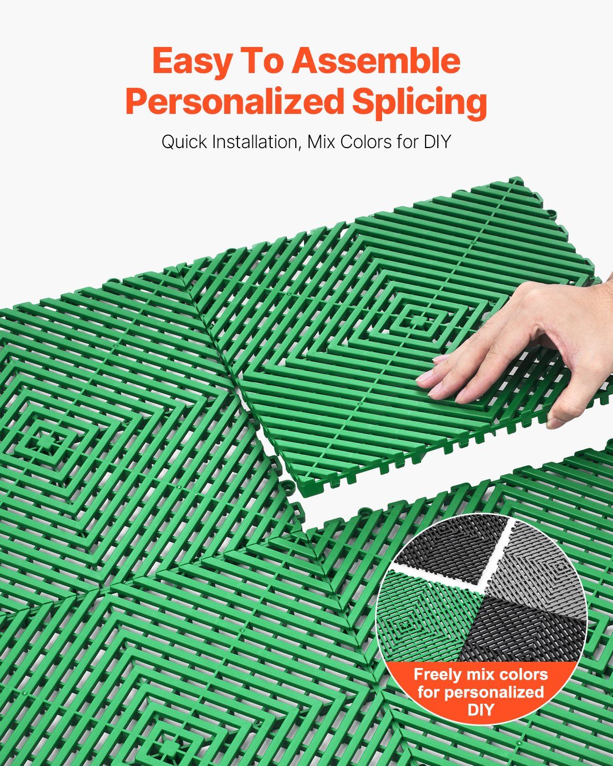 Interlocking Drainage Mat, 50 Pcs Modular Interlocking Cushion, 31 x 31 cm Splicing Drainage Mats, Non-Slip V952-CKPSD10X10YCS8XCRV0