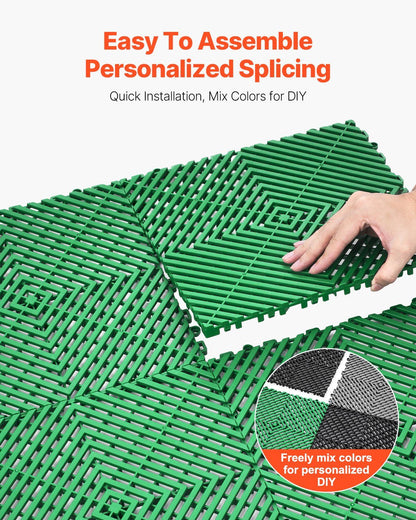 Interlocking Drainage Mat, 50 Pcs Modular Interlocking Cushion, 31 x 31 cm Splicing Drainage Mats, Non-Slip V952-CKPSD10X10YCS8XCRV0