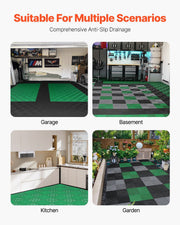 Interlocking Drainage Mat, 50 Pcs Modular Interlocking Cushion, 31 x 31 cm Splicing Drainage Mats, Non-Slip V952-CKPSD10X10YCS8XCRV0