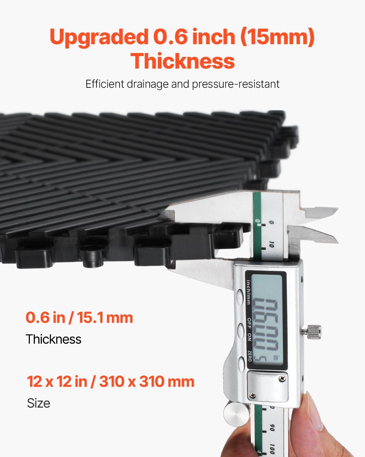 Interlocking Drainage Mat, 31 x 31 cm Modular Interlocking Cushion, 24 Pcs Splicing Drainage Mats, Non-Slip V952-CKPSD12X12INM0OD3V0