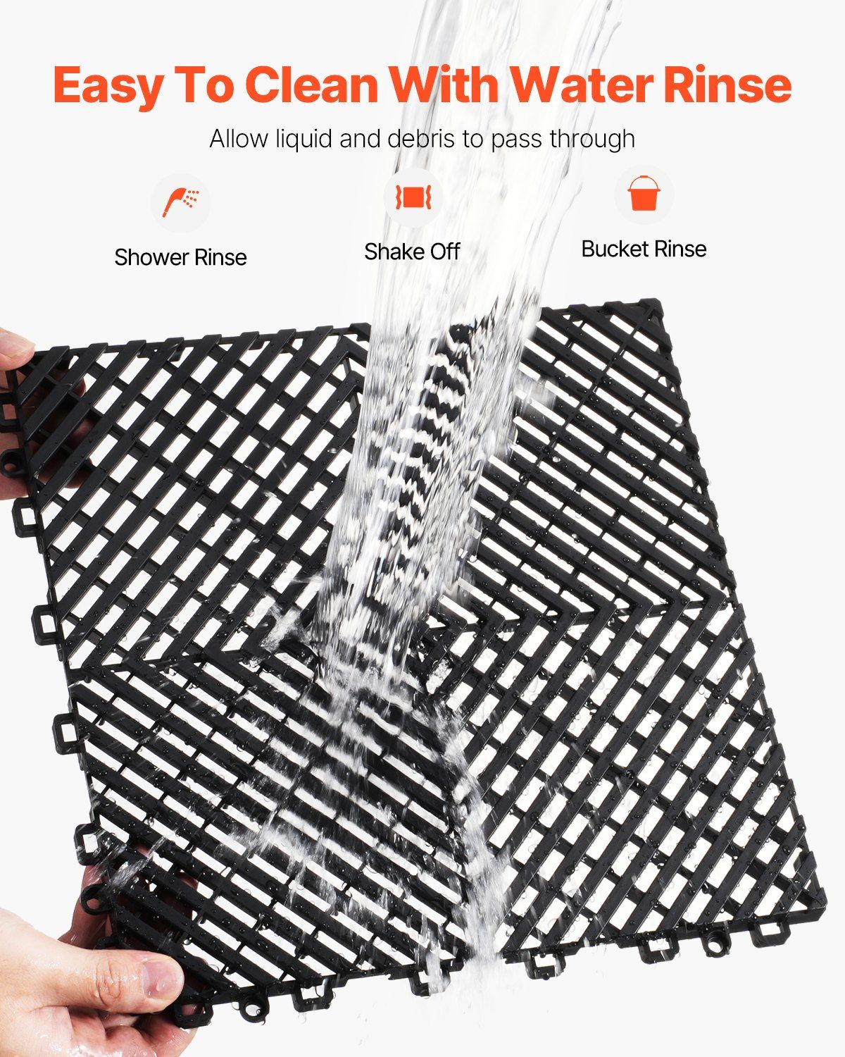 Interlocking Drainage Mat, 31 x 31 cm Modular Interlocking Cushion, 24 Pcs Splicing Drainage Mats, Non-Slip V952-CKPSD12X12INM0OD3V0
