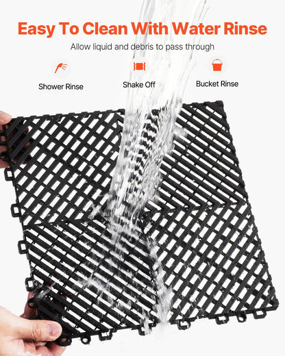 Interlocking Drainage Mat, 31 x 31 cm Modular Interlocking Cushion, 24 Pcs Splicing Drainage Mats, Non-Slip V952-CKPSD12X12INM0OD3V0