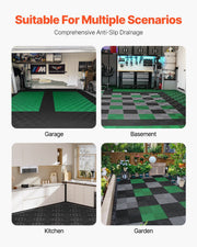 Interlocking Drainage Mat, 31 x 31 cm Modular Interlocking Cushion, 24 Pcs Splicing Drainage Mats, Non-Slip V952-CKPSD12X12INM0OD3V0