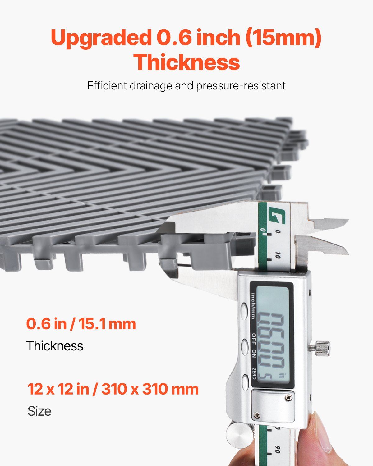 Interlocking Drainage Mat, 31 x 31 cm Modular Interlocking Cushion, 12 Pcs Splicing Drainage Mats, Non-Slip V952-CKPSD12X12YC7FR5ZV0