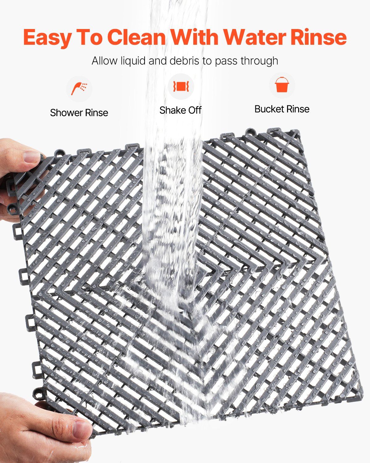 Interlocking Drainage Mat, 31 x 31 cm Modular Interlocking Cushion, 12 Pcs Splicing Drainage Mats, Non-Slip V952-CKPSD12X12YC7FR5ZV0