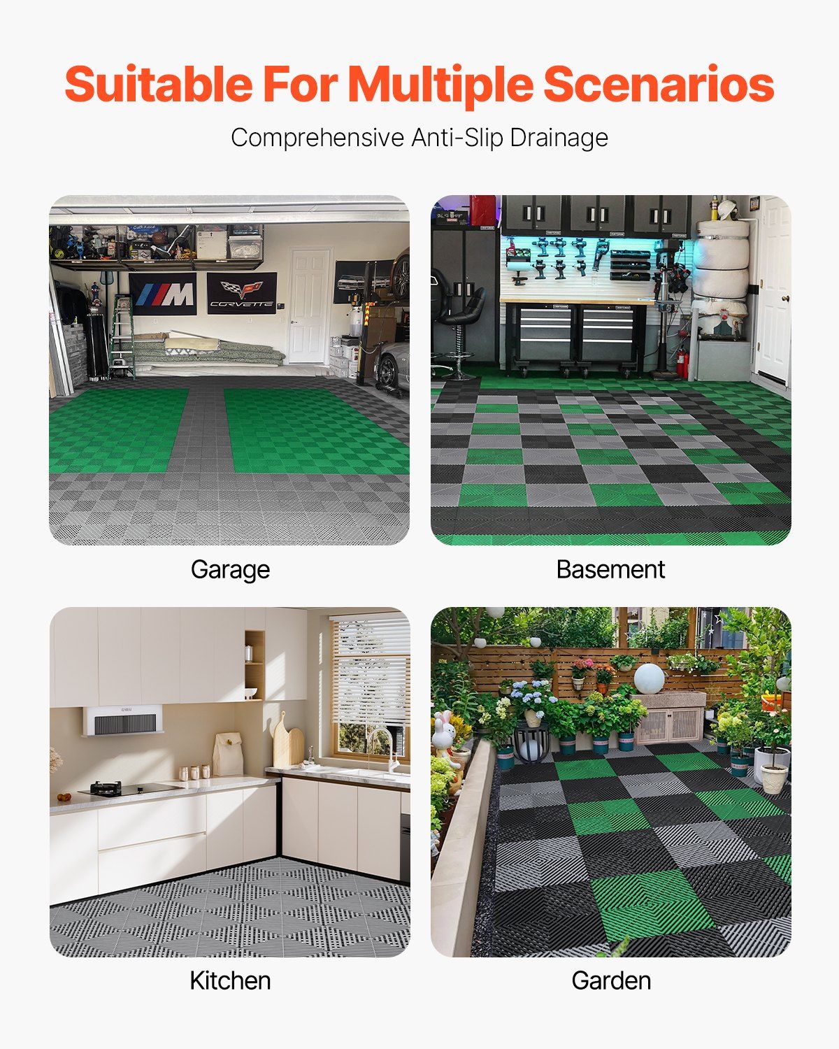 Interlocking Drainage Mat, 31 x 31 cm Modular Interlocking Cushion, 12 Pcs Splicing Drainage Mats, Non-Slip V952-CKPSD12X12YC7FR5ZV0