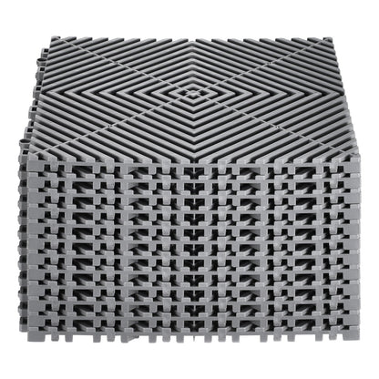 Interlocking Drainage Mat, 31 x 31 cm Modular Interlocking Cushion, 12 Pcs Splicing Drainage Mats, Non-Slip V952-CKPSD12X12YC7FR5ZV0