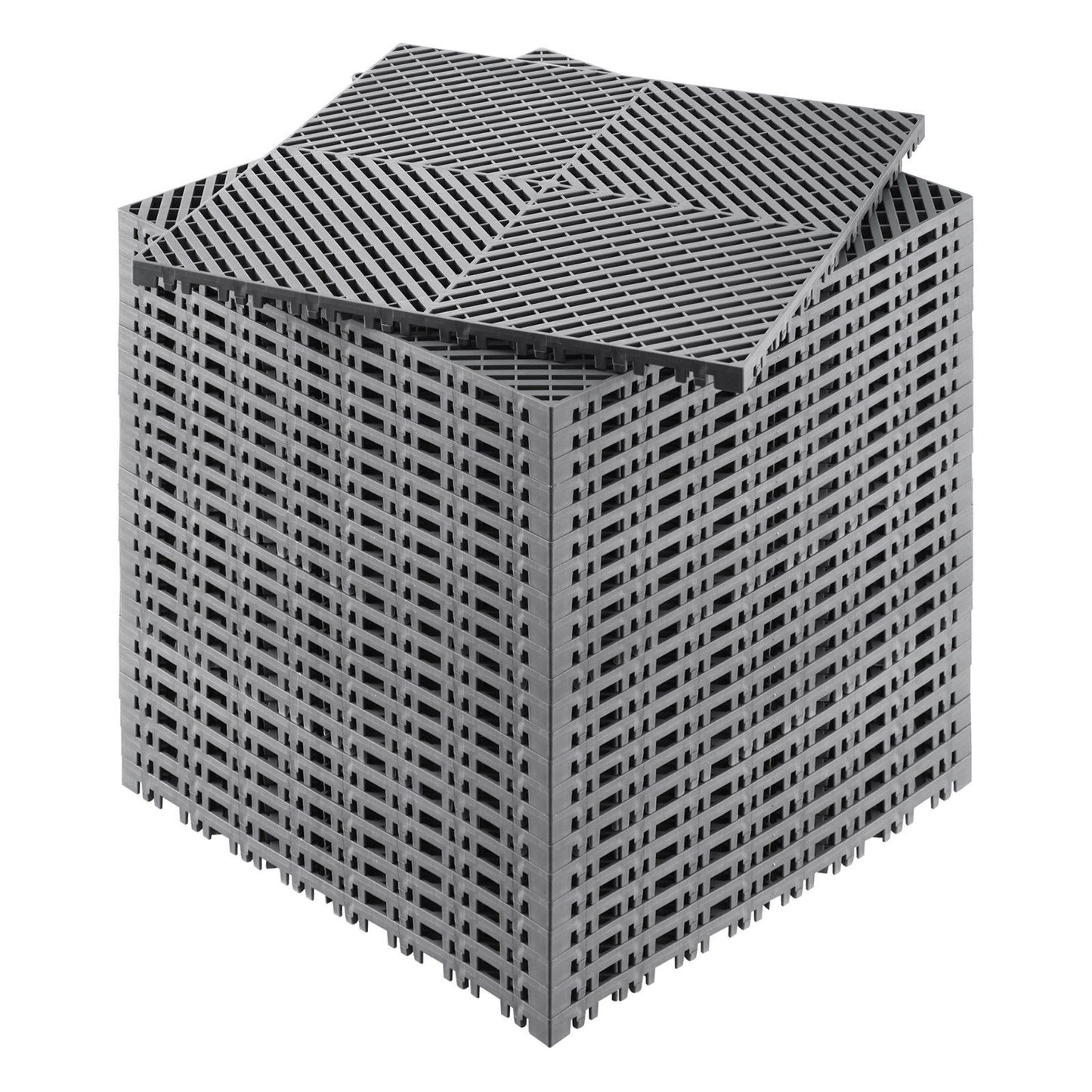 Interlocking Drainage Mat, 41.5 x 41.5 cm Modular Interlocking Cushion, 24 Pcs Splicing Drainage Mats, PP V952-CKPSD157157IYIV1HV0