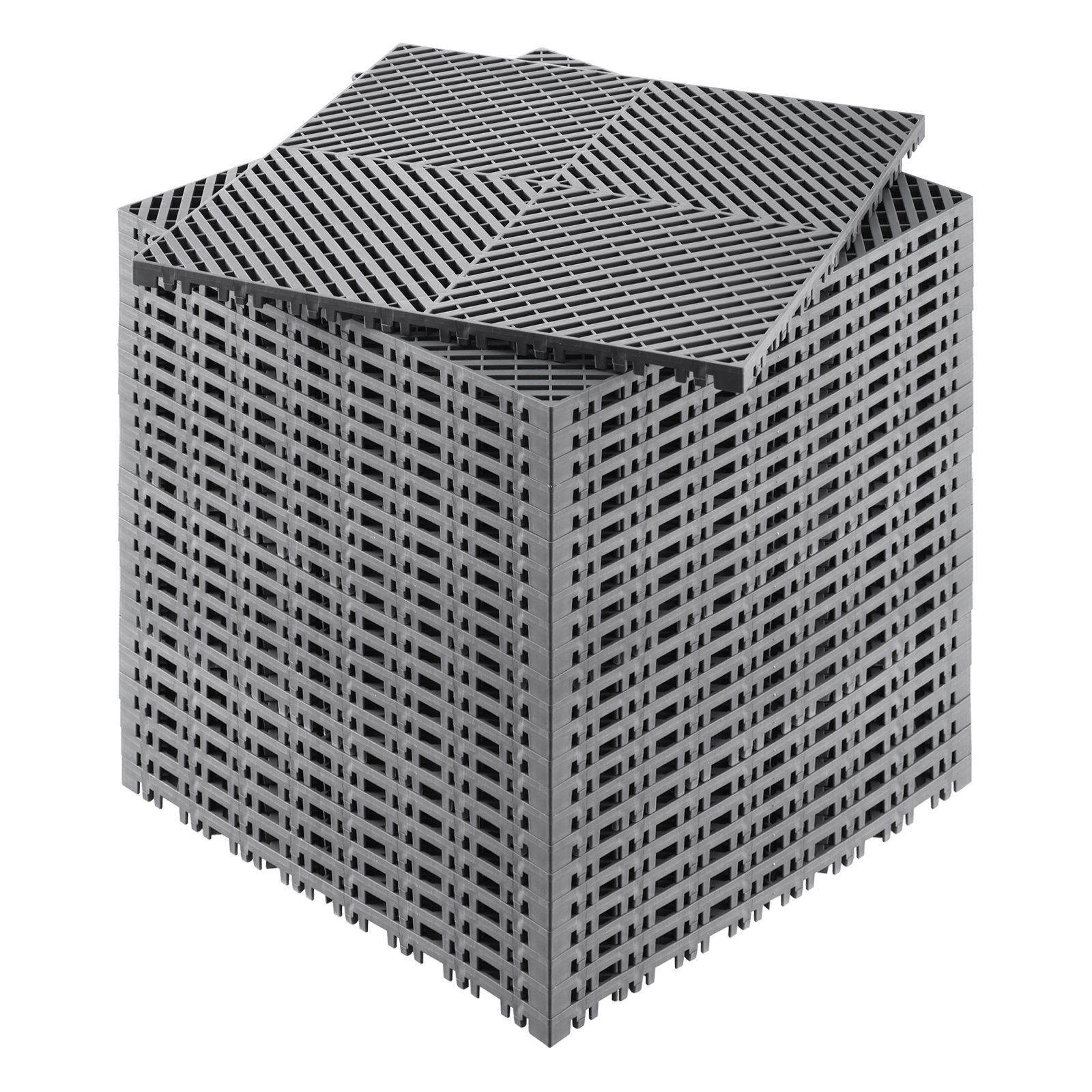 Interlocking Drainage Mat, 41.5 x 41.5 cm Modular Interlocking Cushion, 24 Pcs Splicing Drainage Mats, PP V952-CKPSD157157IYIV1HV0