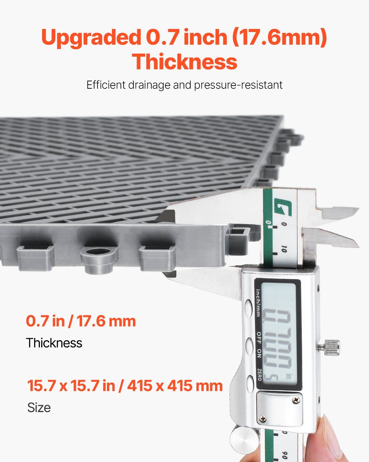 Interlocking Drainage Mat, 41.5 x 41.5 cm Modular Interlocking Cushion, 24 Pcs Splicing Drainage Mats, PP V952-CKPSD157157IYIV1HV0