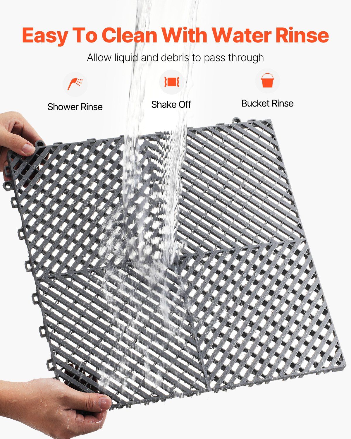 Interlocking Drainage Mat, 41.5 x 41.5 cm Modular Interlocking Cushion, 24 Pcs Splicing Drainage Mats, PP V952-CKPSD157157IYIV1HV0