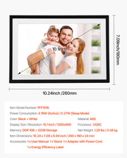260 mm Digital Picture Frame 32GB IPS Touchscreen Wi-Fi Photo Frame V952-CKPSZXK101IN5B6VN001V3