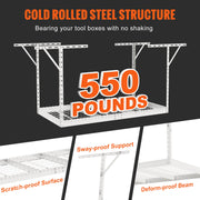 Overhead Adjustable Garage Storage Rack 36x72in Ceiling Rack 550lbs White V952-CKTHBCWJZBS36XGFYV0