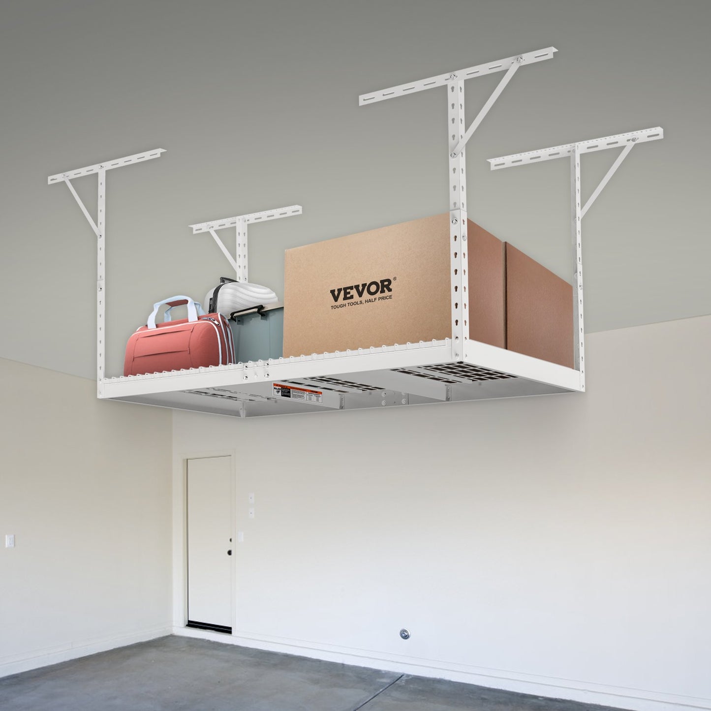 Overhead Adjustable Garage Storage Rack 36x72in Ceiling Rack 550lbs White V952-CKTHBCWJZBS36XGFYV0