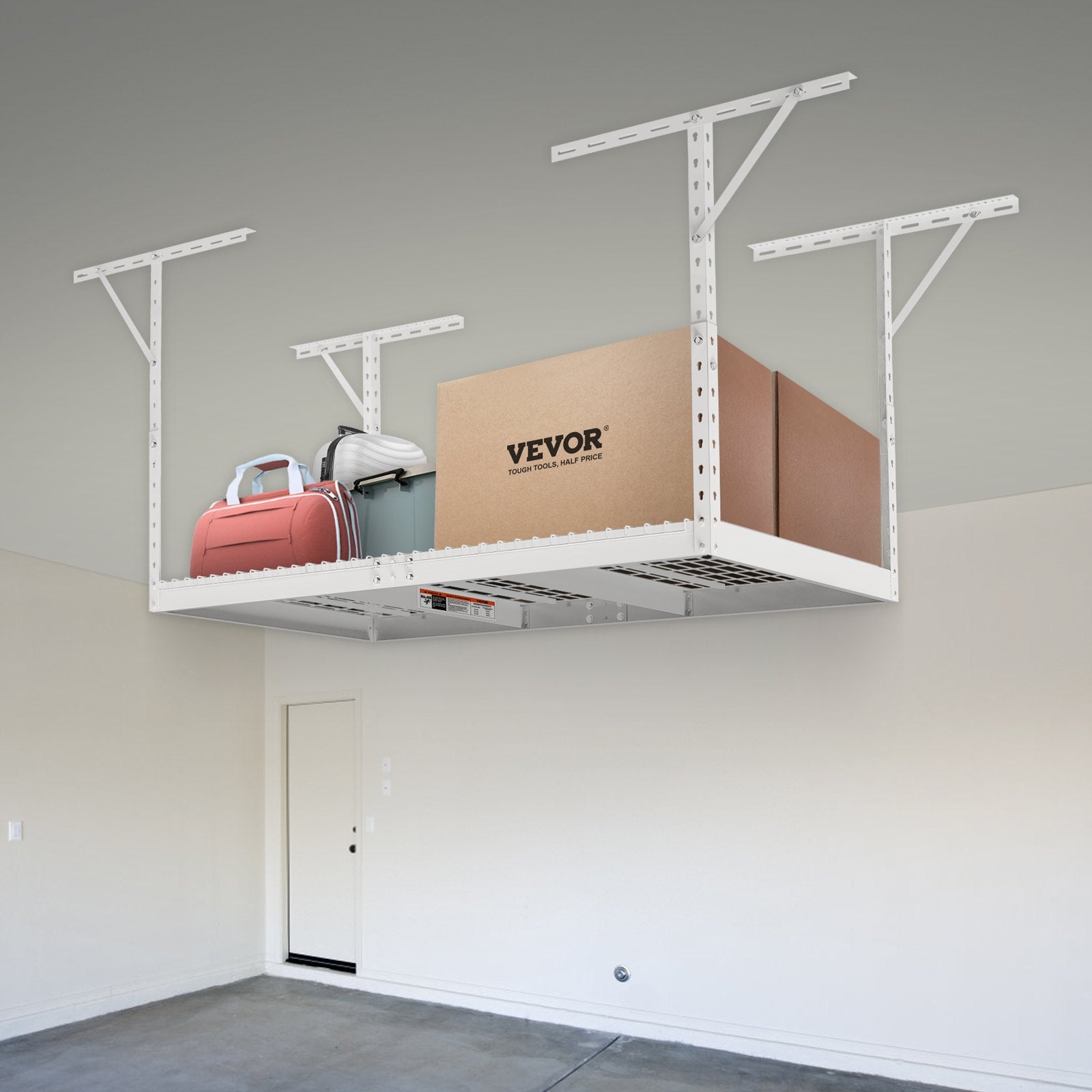 Overhead Adjustable Garage Storage Rack 36x72in Ceiling Rack 550lbs White V952-CKTHBCWJZBS36XGFYV0
