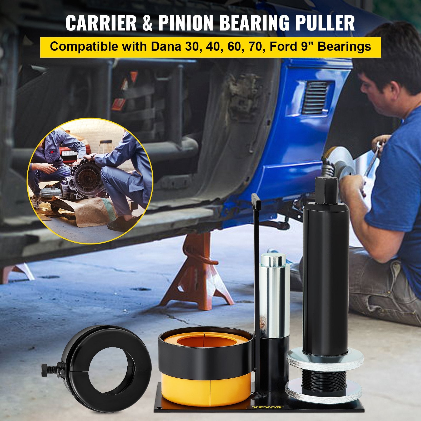 Carrier & Pinion Bearing Puller, Compatible with Dana 30, 40, 60, 70, Ford 9"" Bearings, Pinion Puller Tool V952-CLCTZCLMZH2QIXFYBV0
