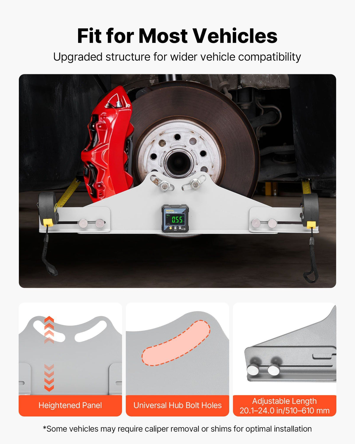 Wheel Alignment Tool, 2 PCS Carbon Steel Heavy Duty Toe & Camber Alignment Plates with Digital Angle Finder, V952-CLDWJJBXG0DSJO9UF001V9