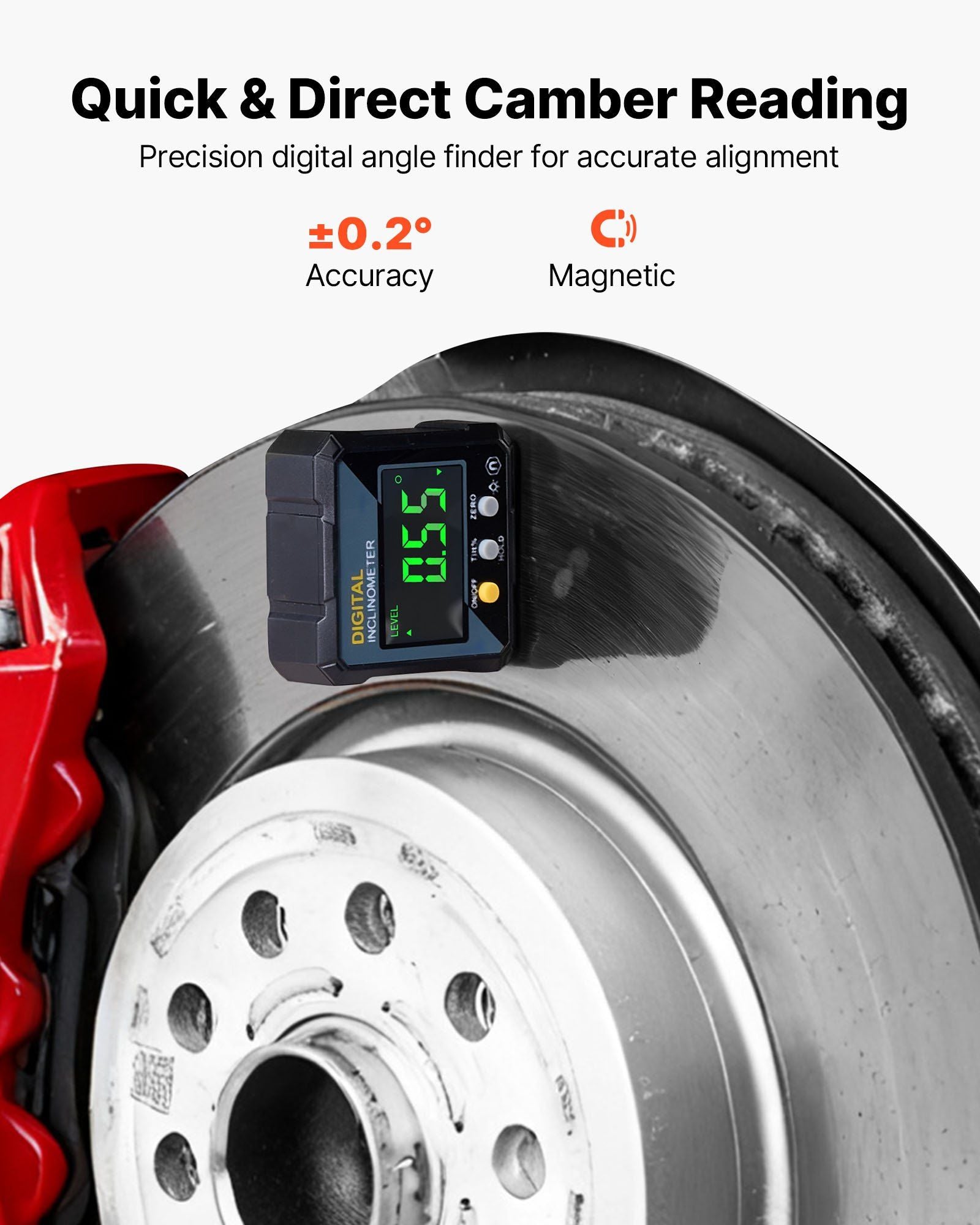 Wheel Alignment Tool, 2 PCS Carbon Steel Heavy Duty Toe & Camber Alignment Plates with Digital Angle Finder, V952-CLDWJJBXG0DSJO9UF001V9