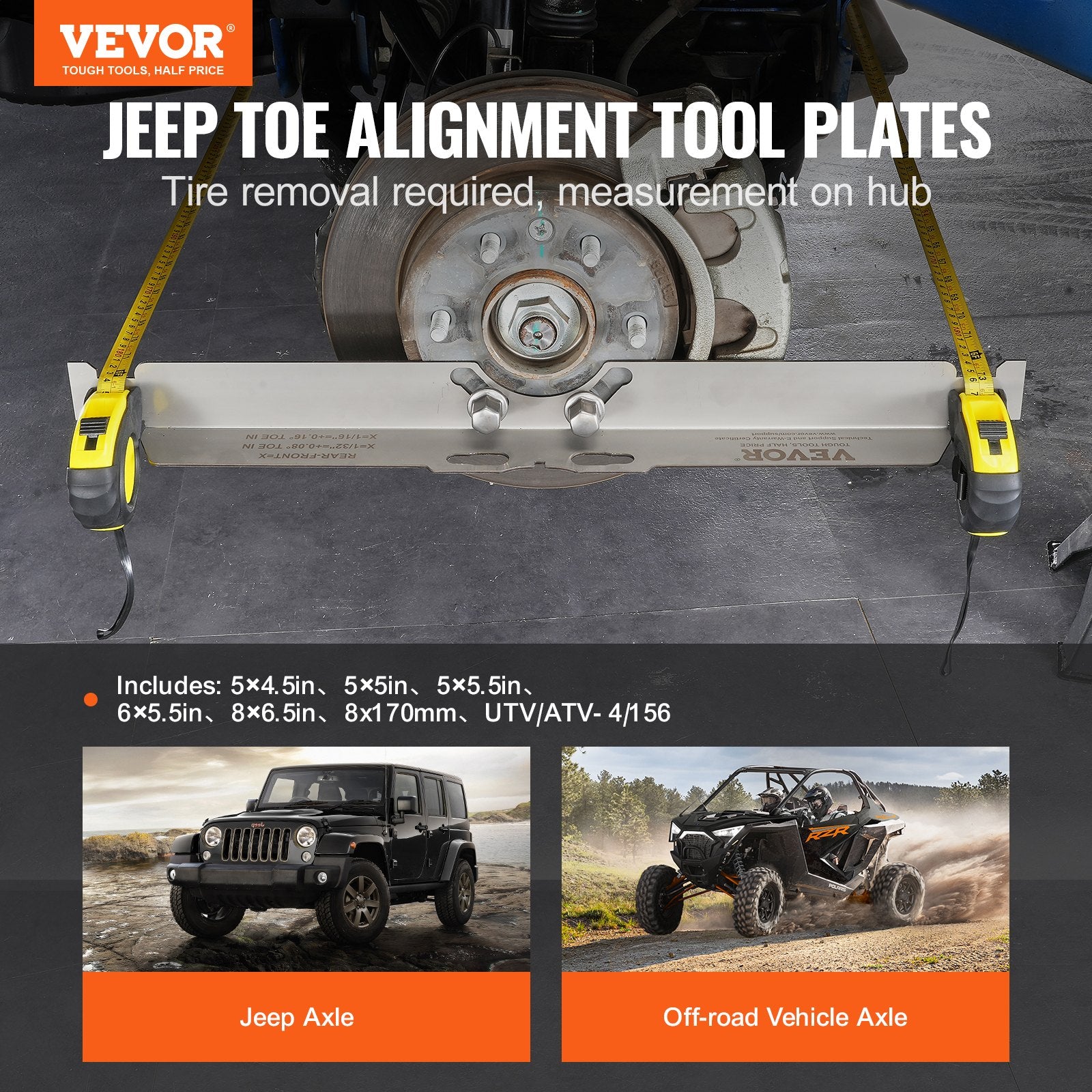 Wheel Alignment Tool, 2-Pack Toe Alignment Toe Plates, Stainless Steel Wheel Alignment Tool Plate, Toe Angle V952-CLDWJJBXG0WZJ67CWV0