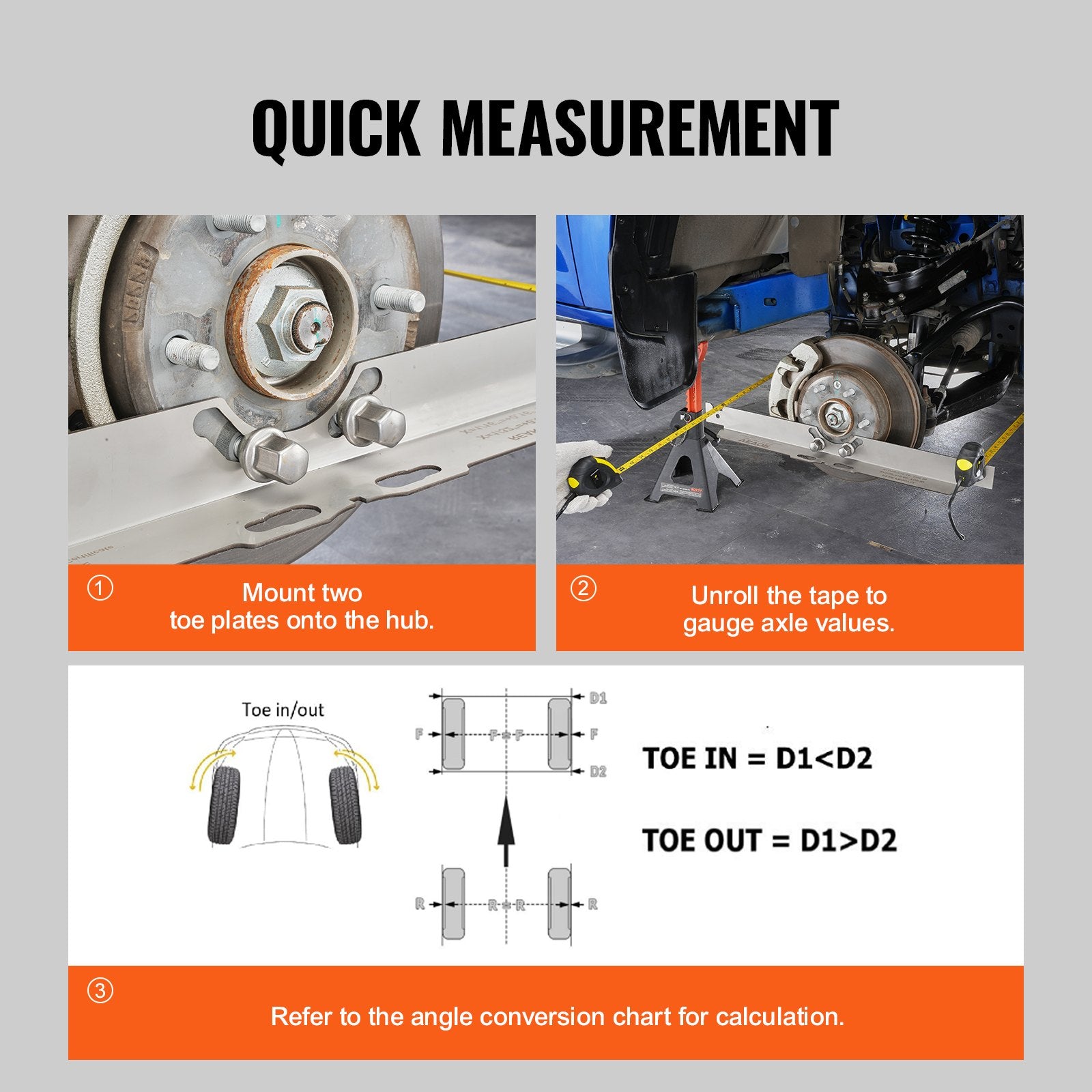 Wheel Alignment Tool, 2-Pack Toe Alignment Toe Plates, Stainless Steel Wheel Alignment Tool Plate, Toe Angle V952-CLDWJJBXG0WZJ67CWV0