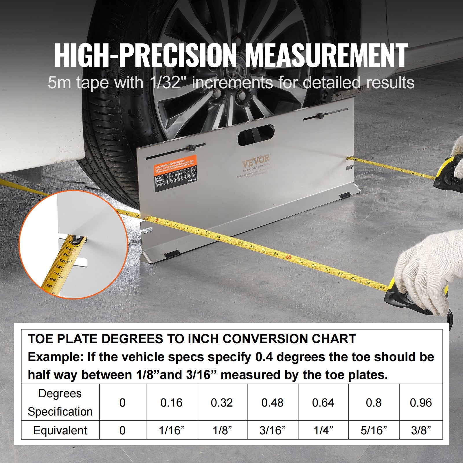Wheel Alignment Tool, 2-Pack Alignment Tool Toe Plates, Stainless Steel Toe Angle Measurement Tool Plate, 4 V952-CLDWJJBXG4BD6BCILV0