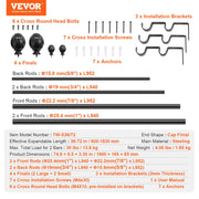 Double Rod Curtain Rods, 36-72 inches(3-6ft) Adjustable Length, Black Double Curtain Rods with Round Finials, V952-CLG3672INCHYCGJYLV0