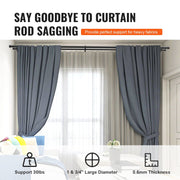 Double Rod Curtain Rods, 36-72 inches(3-6ft) Adjustable Length, Black Double Curtain Rods with Cap Finials, V952-CLG3672INCHYSMRE8V0