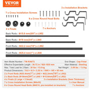 Double Rod Curtain Rods, 36-72 inches(3-6ft) Adjustable Length, Black Double Curtain Rods with Cap Finials, V952-CLG3672INCHYSMRE8V0