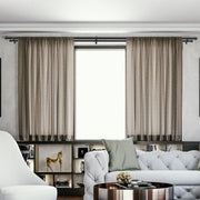 Double Rod Curtain Rods, 36-72 inches(3-6ft) Adjustable Length, Black Double Curtain Rods with Cap Finials, V952-CLG3672INCHYSMRE8V0