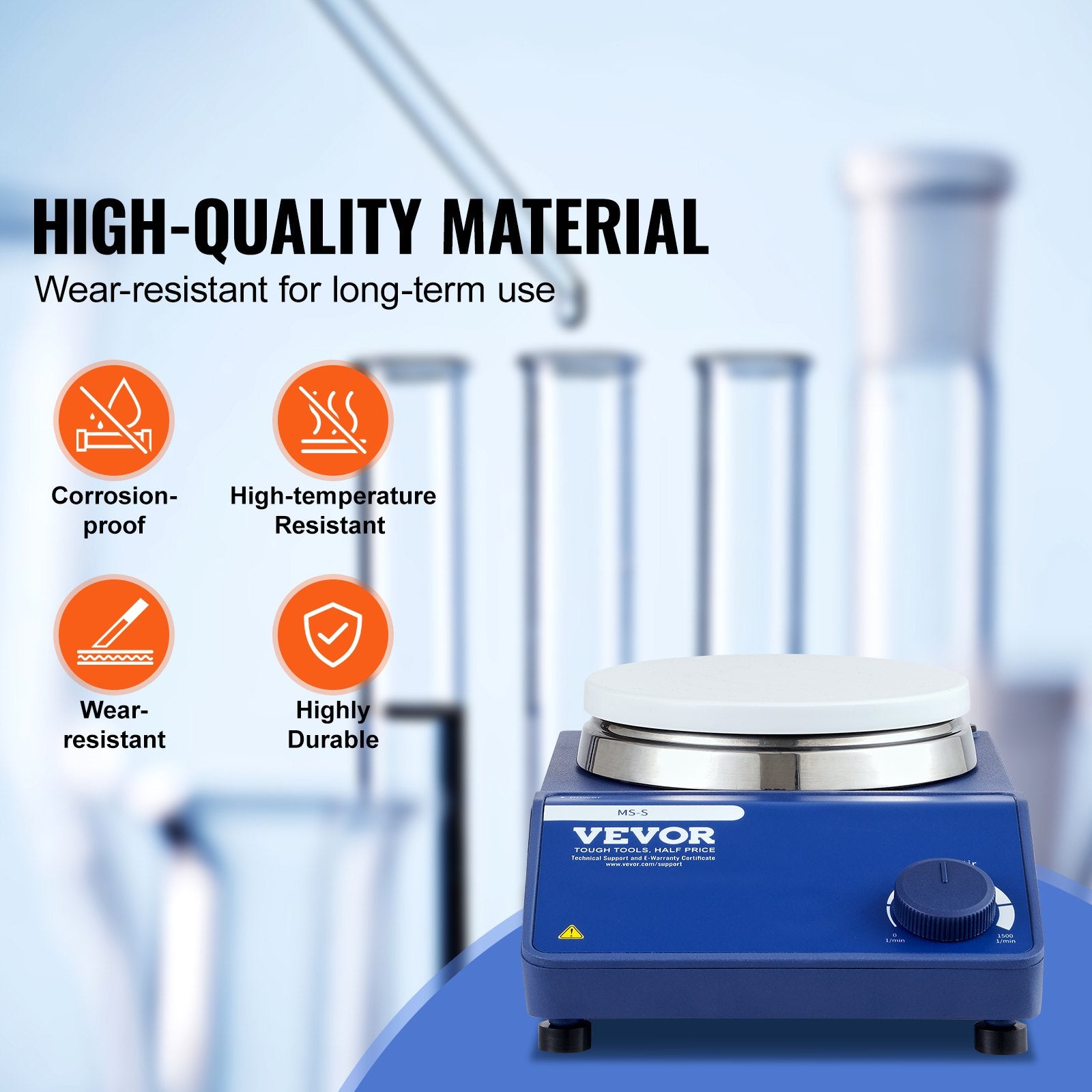 Magnetic Stirrer Stir Plate Kit 0-1500 RPM Adjustable Speed Max 22L V952-CLJBJ120LBJR0ICLWV3