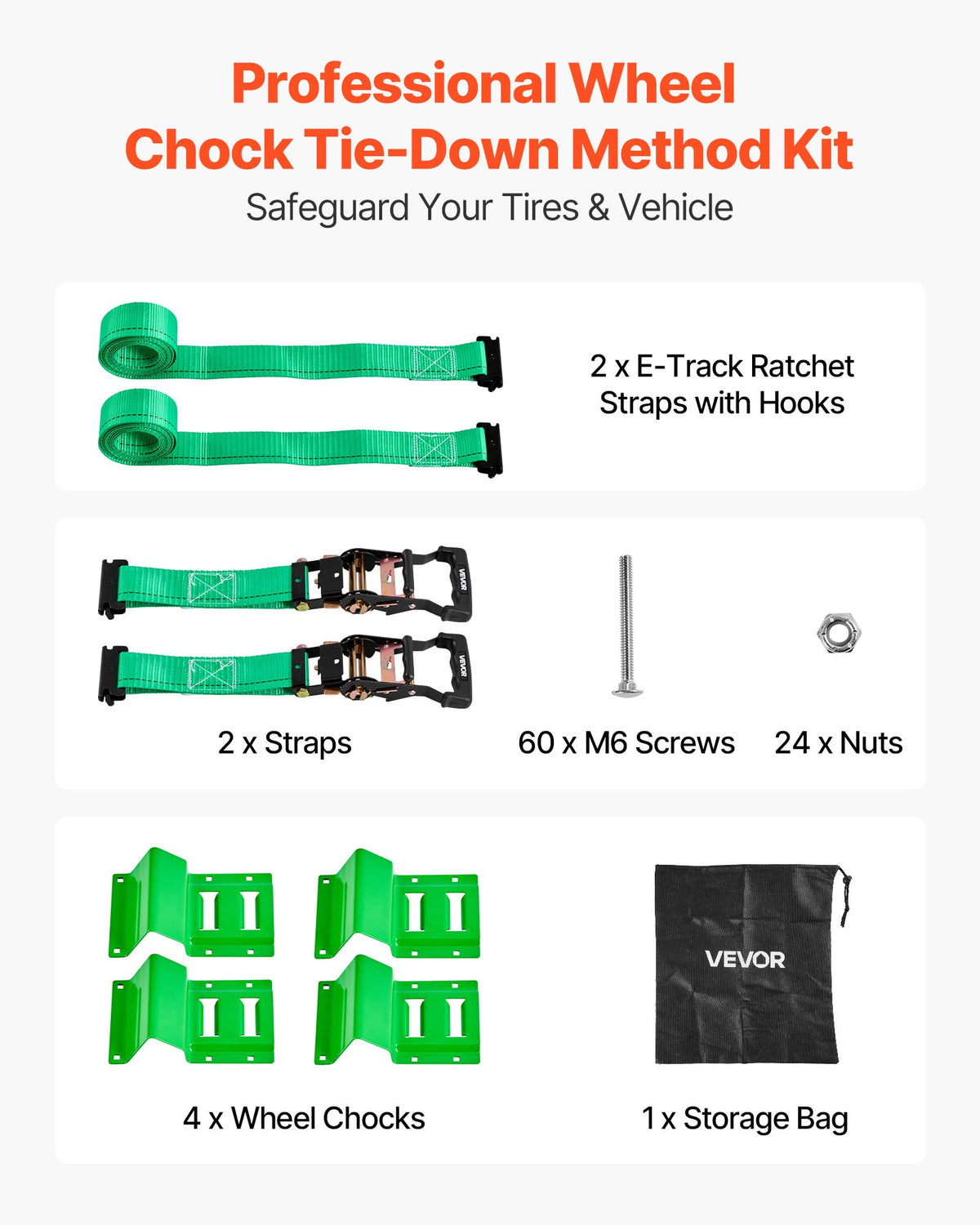 Wheel Chock Tie-Down Kit, Chock-Style Trailer Tie Down Strap, Car Tie Down Kit with Buckle, Break Strength V952-CLJGTJ2LDXKKG5GOH001V0
