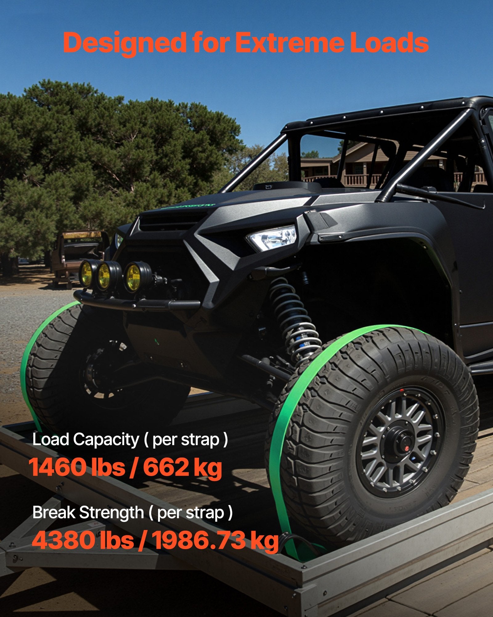 Wheel Chock Tie-Down Kit, Chock-Style Trailer Tie Down Strap, Car Tie Down Kit with Buckle, Break Strength V952-CLJGTJ2LDXKKG5GOH001V0