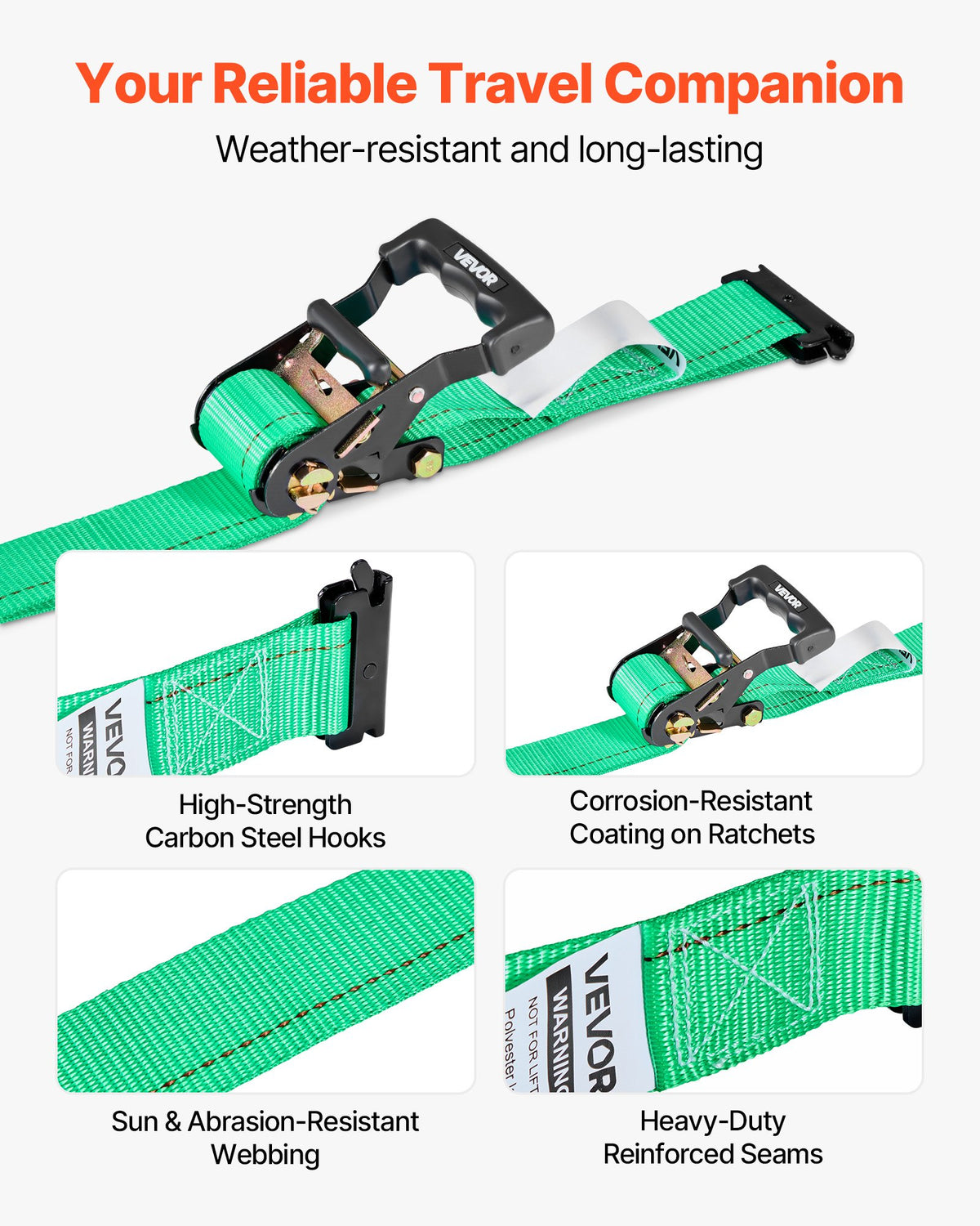 Wheel Chock Tie-Down Kit, Chock-Style Trailer Tie Down Strap, Car Tie Down Kit with Buckle, Break Strength V952-CLJGTJ2LDXKKG5GOH001V0