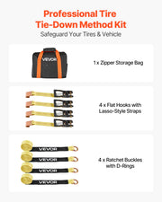 Wheel Chock Tie-Down Kit, Tire-Style Motorcycle Tie-Down System, Car Tie Down Kit with Flat Hook, Break V952-CLJGTJ2LTXBPN6TE9001V0