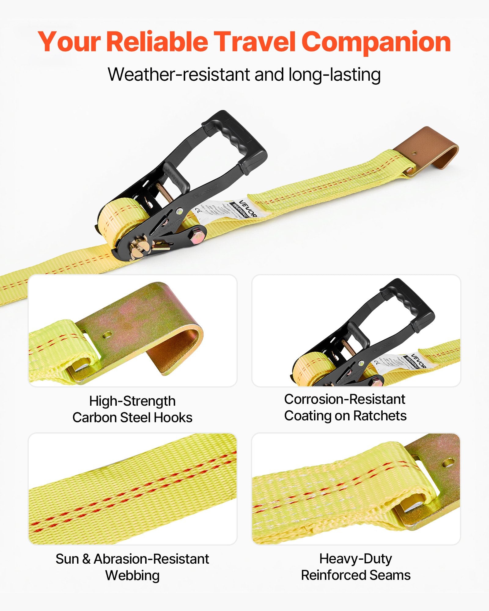 Wheel Chock Tie-Down Kit, Tire-Style Motorcycle Tie-Down System, Car Tie Down Kit with Flat Hook, Break V952-CLJGTJ2LTXBPN6TE9001V0