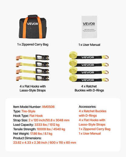 Wheel Chock Tie-Down Kit, Tire-Style Motorcycle Tie-Down System, Car Tie Down Kit with Flat Hook, Break V952-CLJGTJ2LTXBPN6TE9001V0